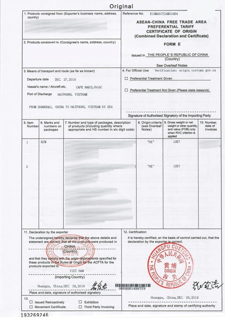 Chứng nhận xuất xứ hàng hoá C/O 1 co form e.jpg